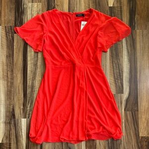 Ralph Lauren Red Orange Wrap Dress Size 12